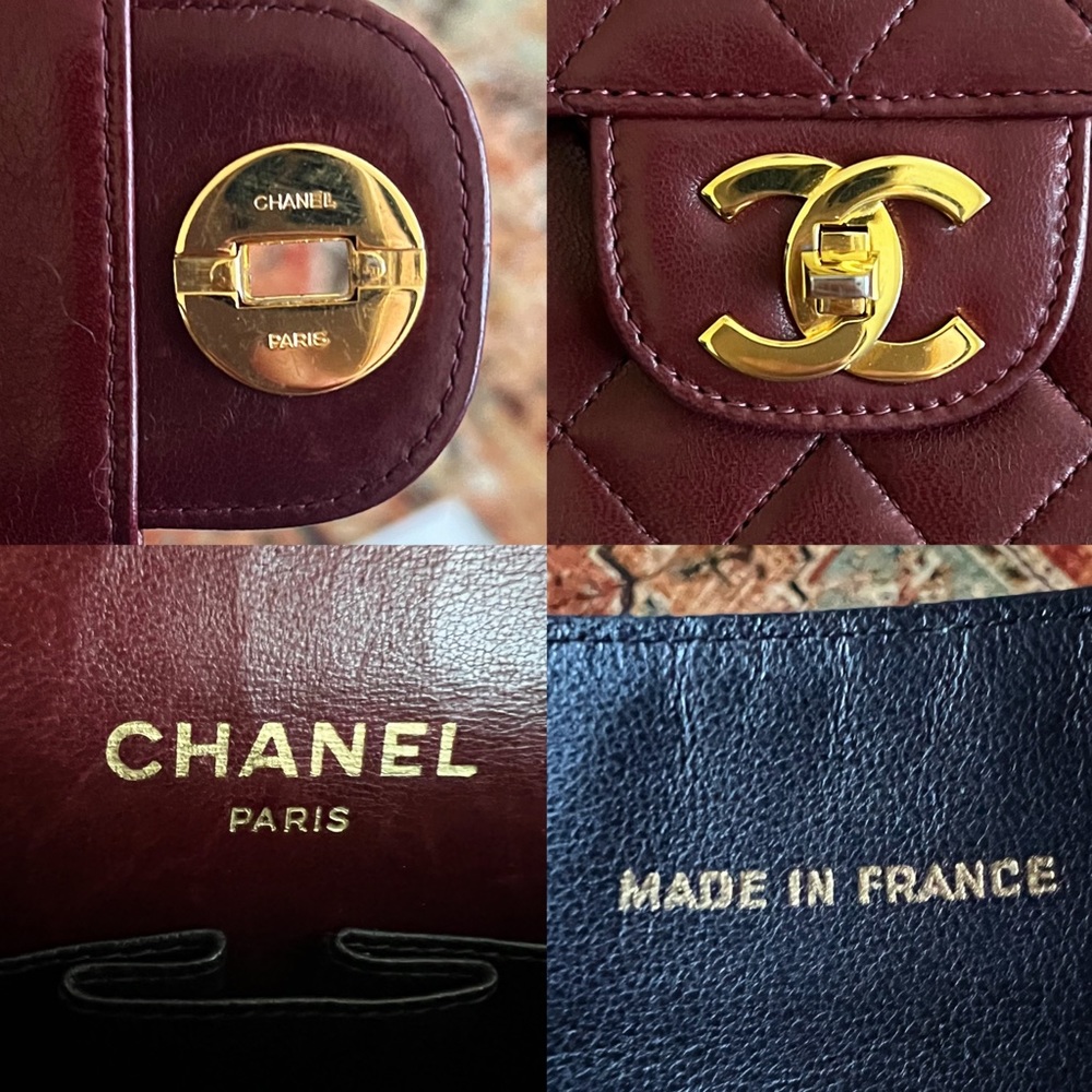 ❌RESERVED❌Chanel Classic Vintage Bijoux Chain Burgundy Medium Double Flap Bag - Picture 11 of 11
